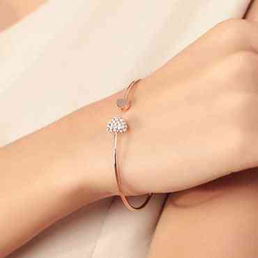 Adjustable Double-heart Bow, Crystal Cuff, Opening Bracelet