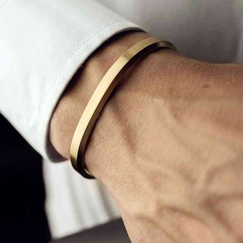 Armband i rostfritt stål av guld och kvinnor
