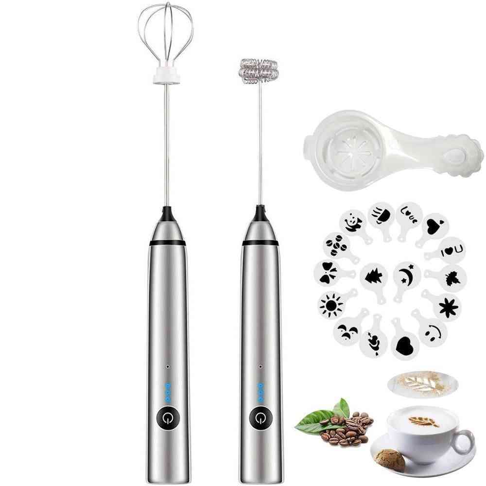Usb Rechargeable Blender Milk Frother Handheld Electric Mixer