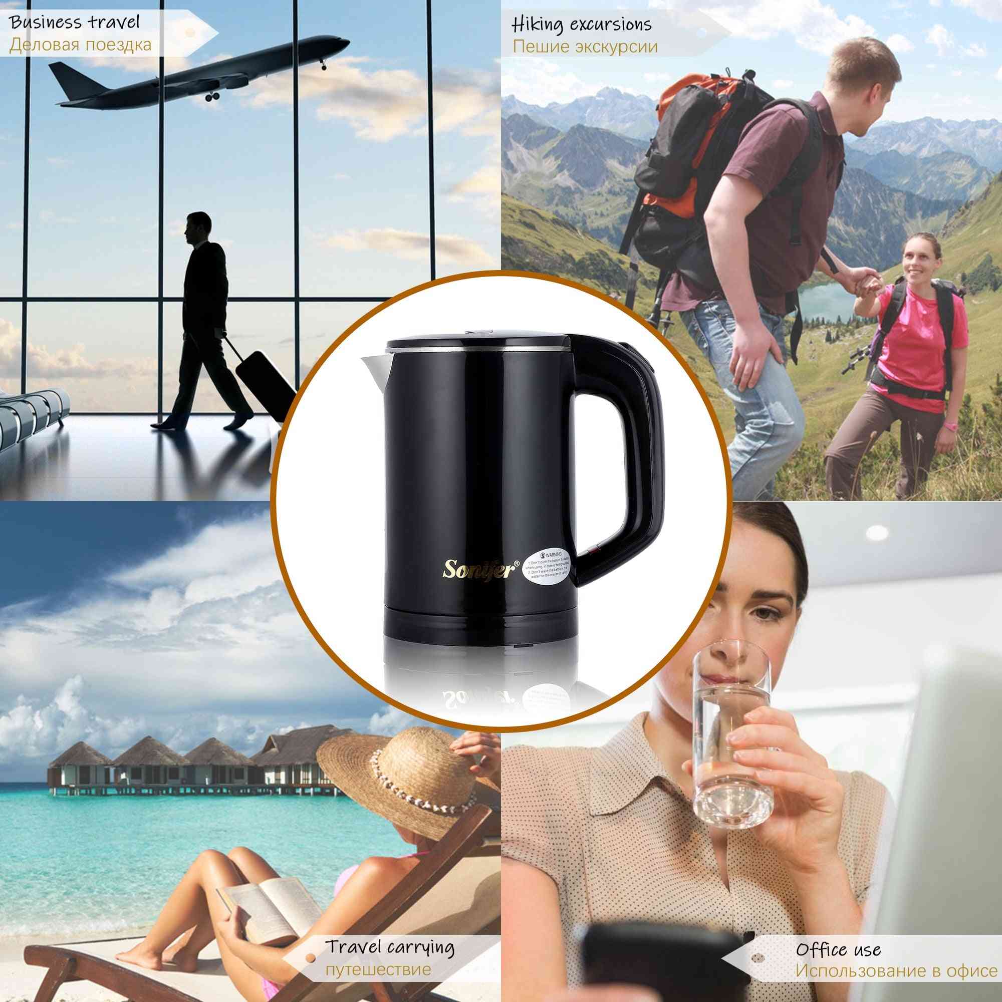 Mini Travel Electric, Stainless Steel, Cordless Kettle For Heating Water, Teapot