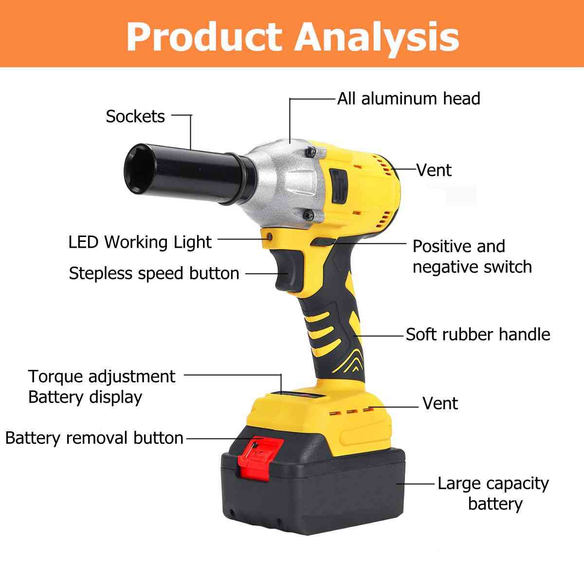Cordless Impact Electric Wrench Brush
