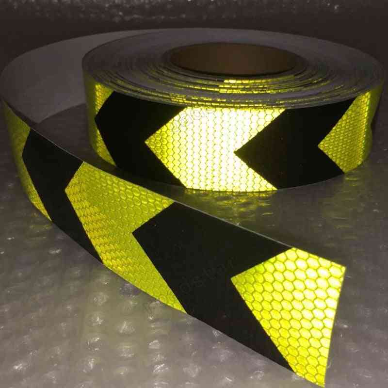 Fluorescent Yellow Arrow, Pet Reflective, Safety Warning Tape For Car
