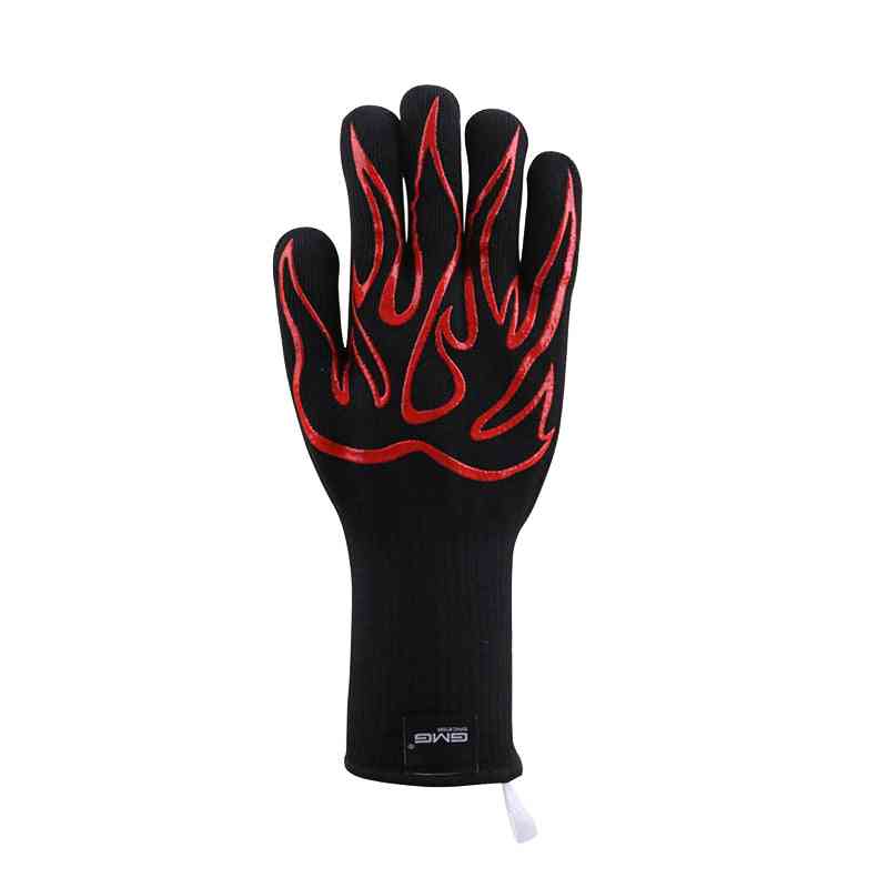 Bbq Grill, Heat Resistant, Silicone Non-slip, Cooking Barbecue, Oven Gloves