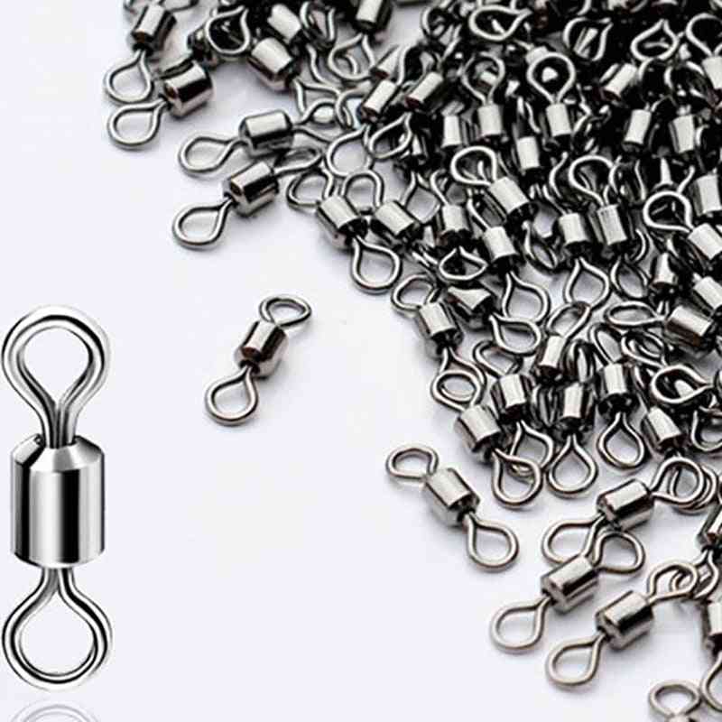 Solid Connector Ball Bearing Snap Fishing Swivels, Rolling, Stainless Steel Beads