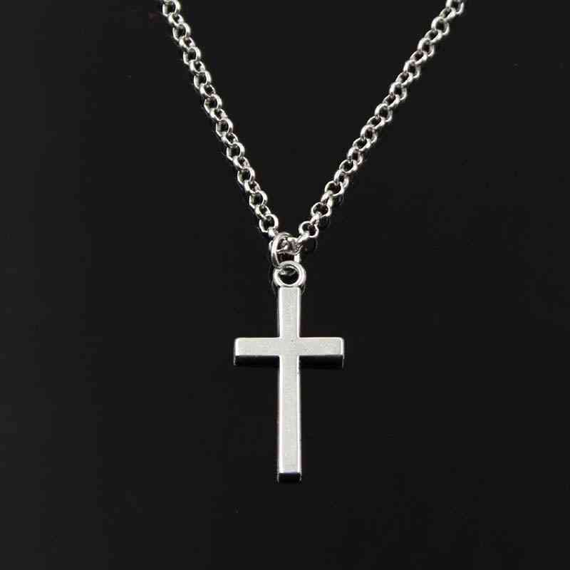 Double Sided Cross Antique Pendant Chain Necklaces Jewelry Women