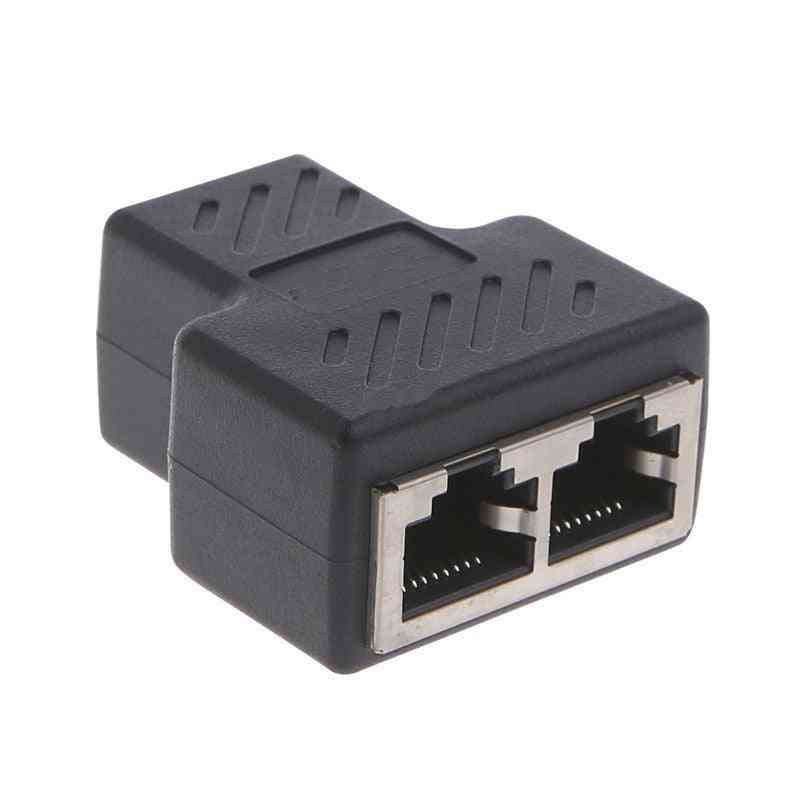 1 až 2 způsoby rozbočovače lan ethernetového kabelu, adaptér konektoru pro notebook