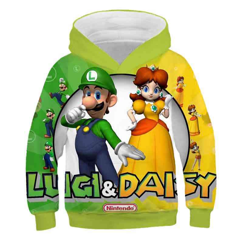 3d Print, Super Mario Cartoon Hooded Sweatshirt For Boy Set-19