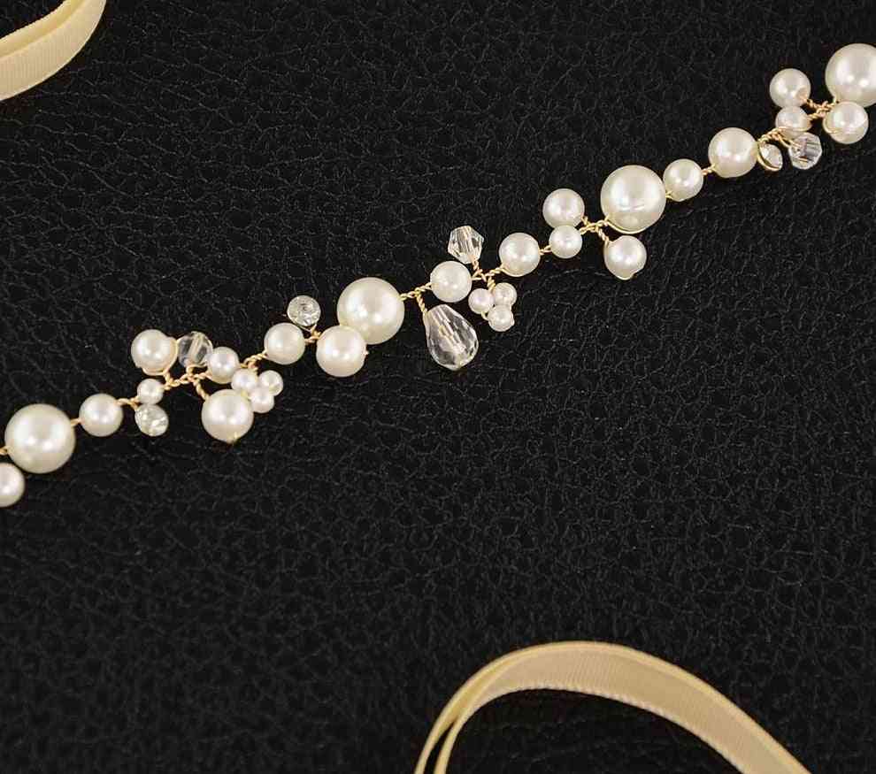 Srebrne złote kryształowe pasy ślubne - dodatki do sukni ślubnej