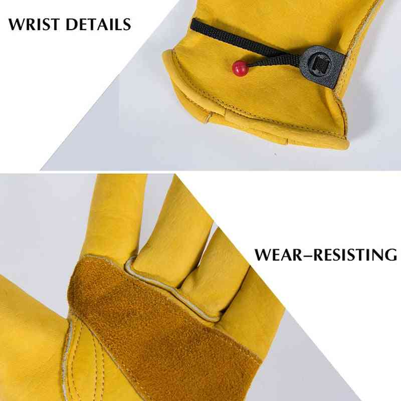 Herr läder säkerhet arbetar varma handskar