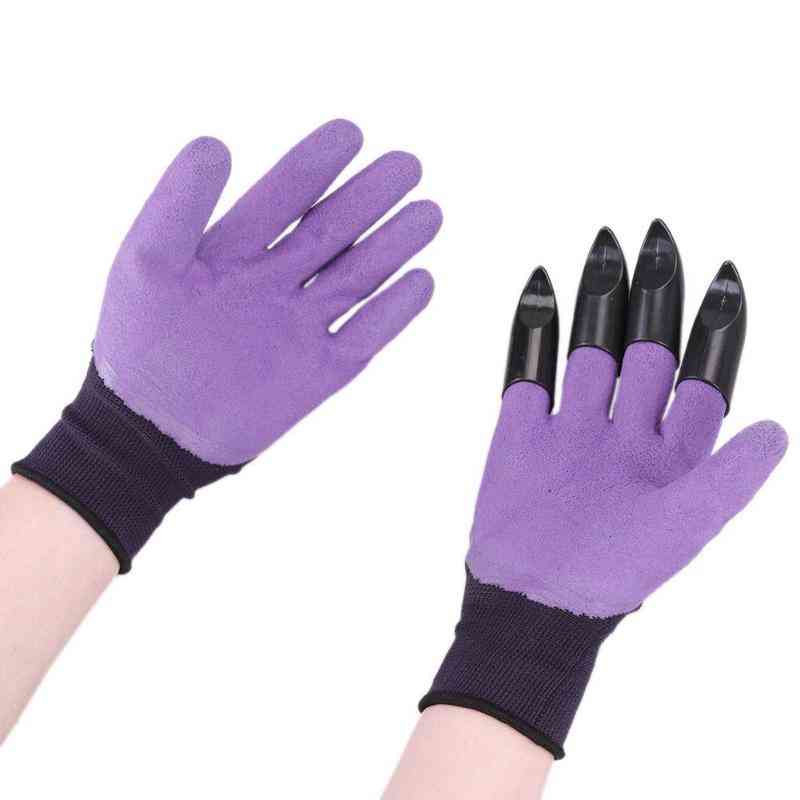Garden Rubber Gloves With Claws For Dig, Plant, Rose Planting Pruning, Digging Gardening Tool