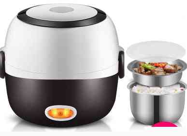 Mini Electric Rice Cooker, Stainless Steel Steamer, Portable Meal Thermal Heating Lunch Box