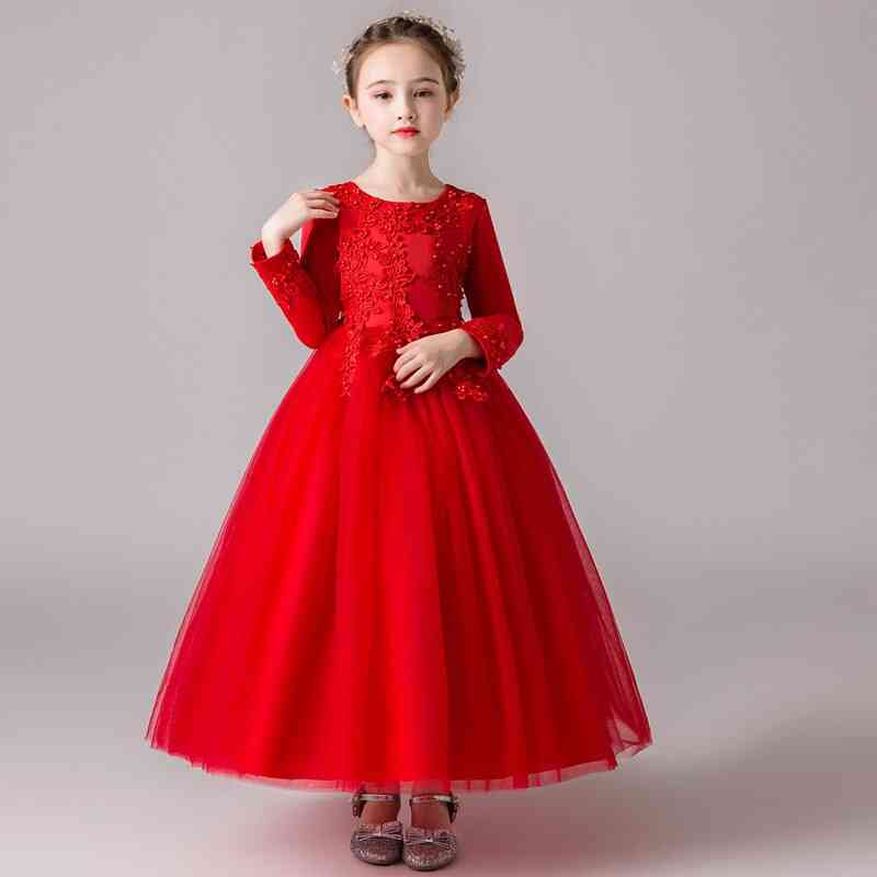 Winter Knitted Wool,  Floor Length Pageant Dress For Girl