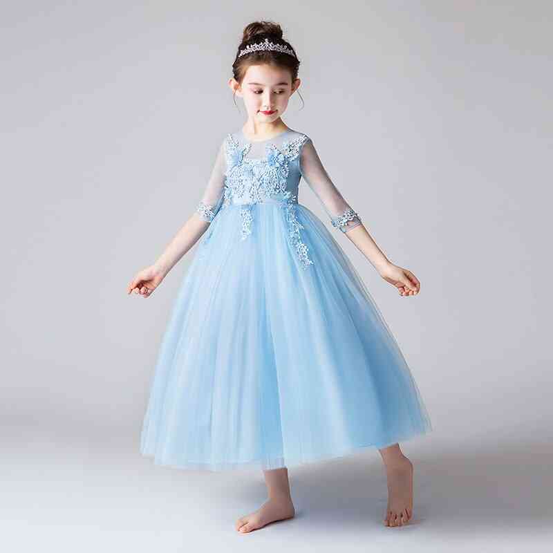 Winter Knitted Wool,  Floor Length Pageant Dress For Girl