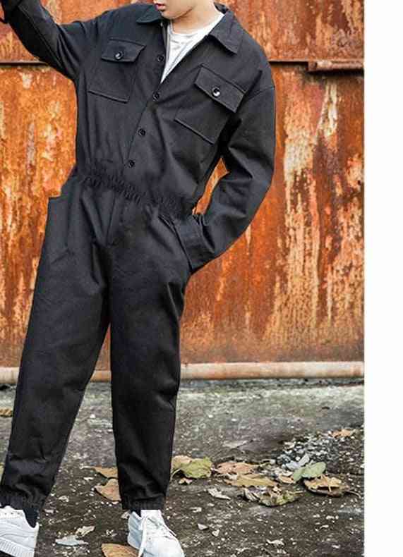 Cargo Overalls Punk Style Hip-hop Pockets Pant, Rompers, Men Jumpsuit