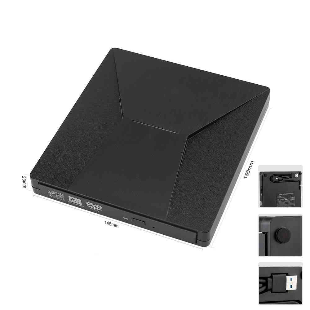Usb-3.0, type-c portable, dvd+/rw-brander met kleurrijk licht, drive-speler