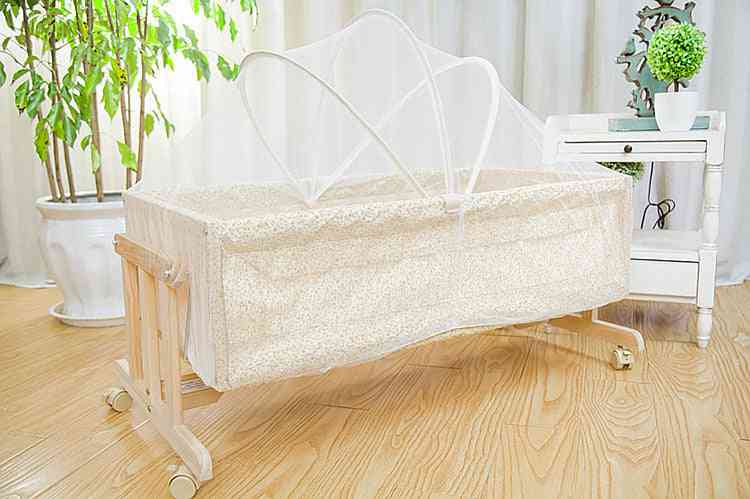 Solid Wood Baby Cradle Bed