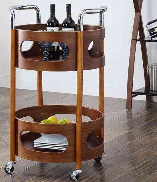 Troslojni masivno drvo, zakrivljena kuhinja čaj, blagovaonski stol s kolicima