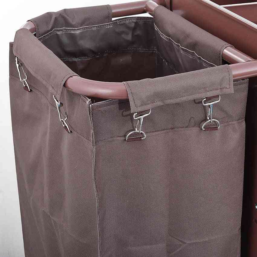 Multifunktionellt rostfritt stål, vagn med väska för hotell