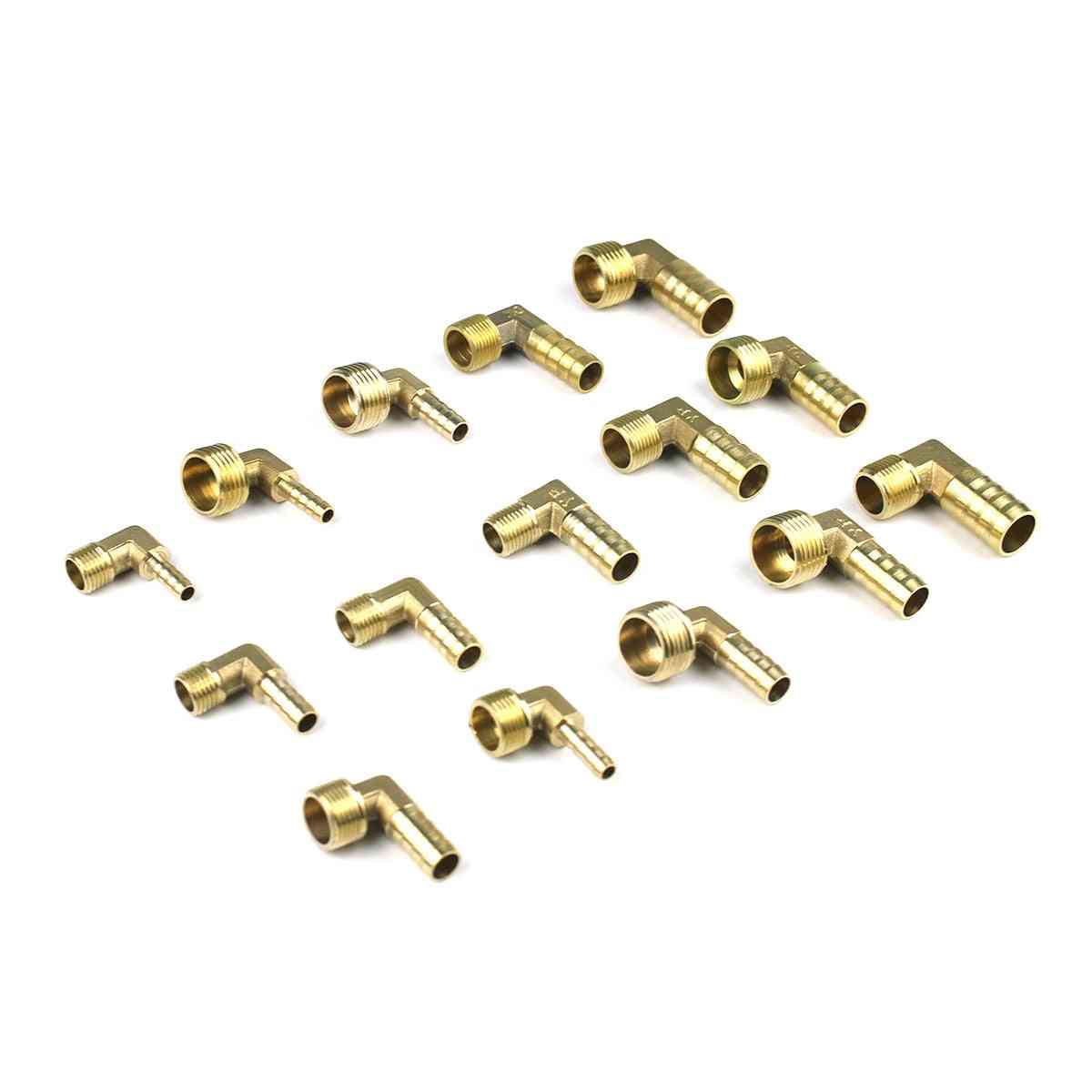 Brass Hose Barb Fitting Elbow, Thread Pipe Barbed Coupler Connector Joint Adapter