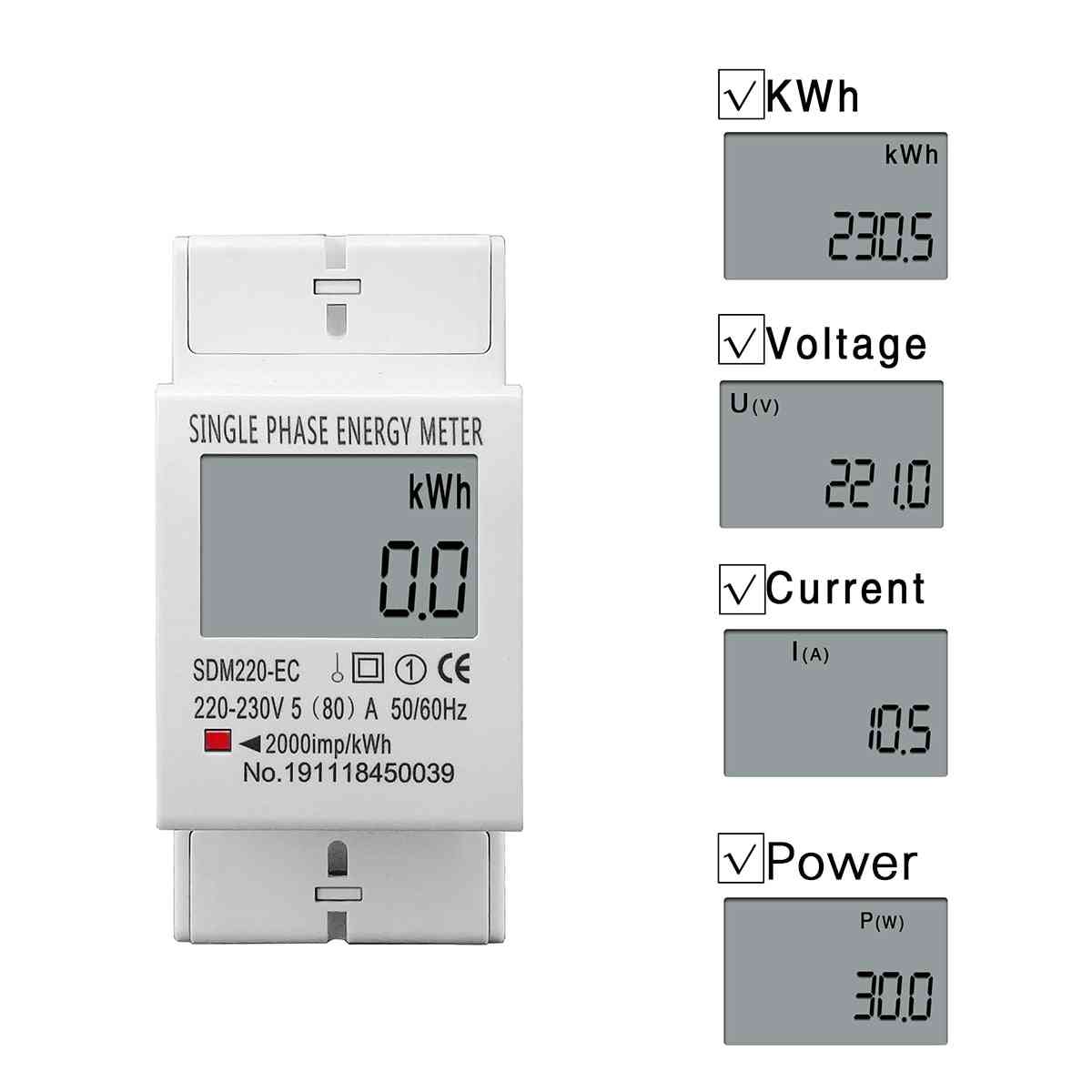 Single Phase Two Wire Lcd Digital Display Power Consumption Energy Electric Meter
