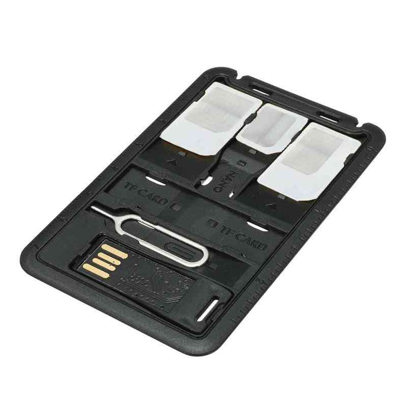 Kits de estuche de almacenamiento de adaptador de tarjeta mini sim universal 5 en 1