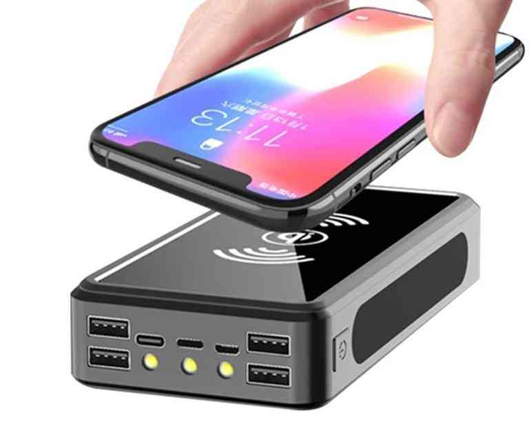 Wireless Portable Phone Charging External Fast Charger Led Light Powerbank