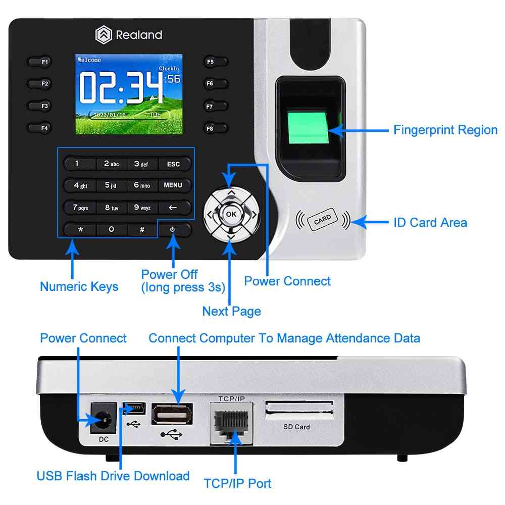 Biometric Tcp/ Ip Fingerprint Time Attendance Machine, Rfid Employee Check-in Recorder