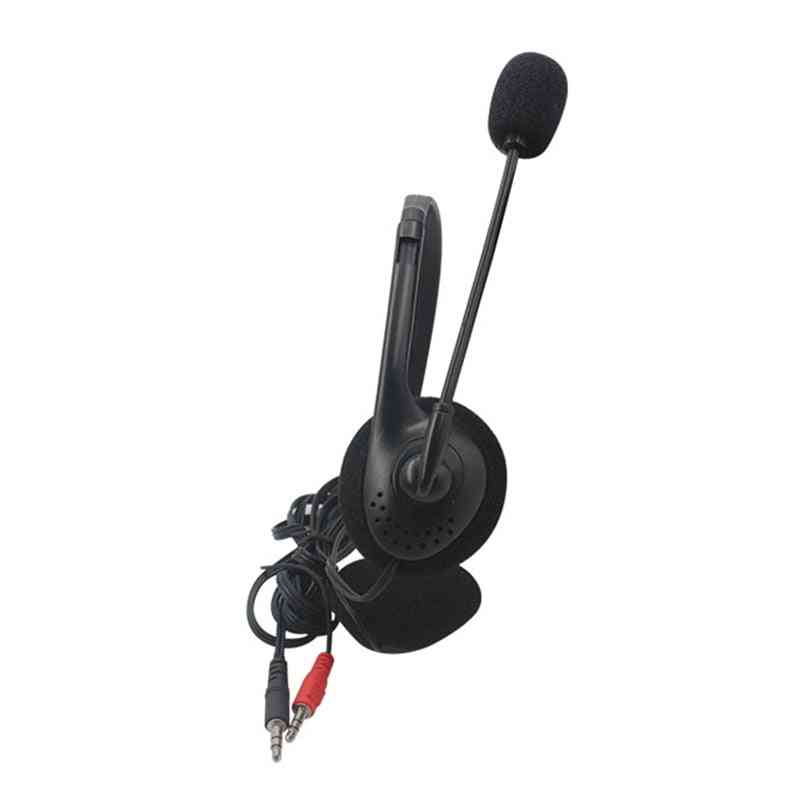 Mikrofon justerbart hovedbånd kablet stereo, headset støjreducerende øretelefon