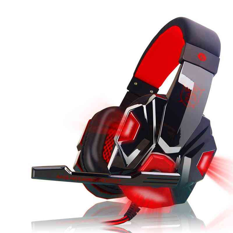 Big Headphones With Light Microphone Stereo, Earphones Gaming Headsets