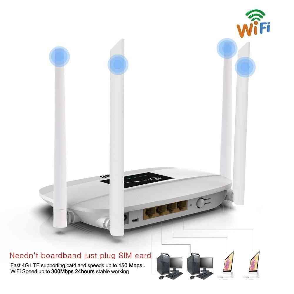 Router wireless 4g lte / cpe deblocat, suport pentru cartela SIM, antenă cu port LAN