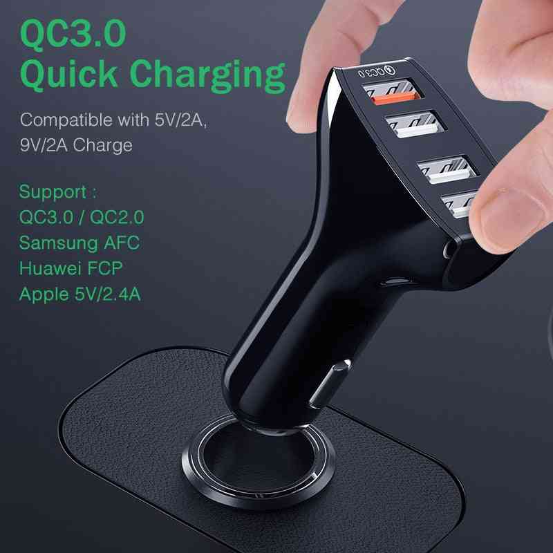 4 Ports Fast Usb Car Phone Charger For Samsung Xiaomi Iphone