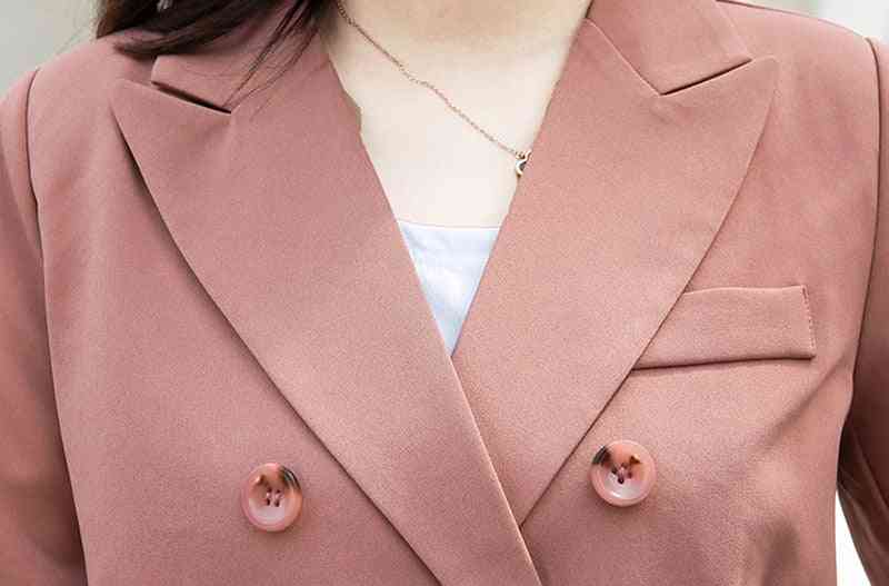 Zweireihige Jacke mit gekerbtem Kragen / Blazer & Schärpenhose