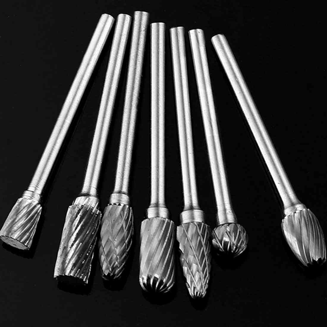 Carbide Tungsten, Steel Grinding Head Shank, Milling Cutter Rotary, Cone Diamond Drill Set