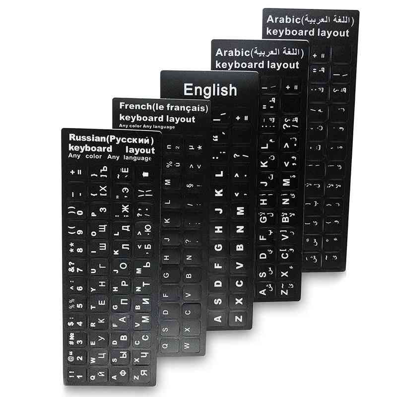 Alfabeto delle lettere della tastiera, adesivo di layout per laptop, desktop