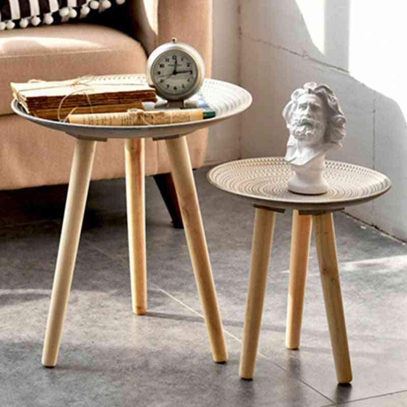 Kreativna okrogla nordijska, lesena kava, čaj za shranjevanje, sadni krožnik, pladenj domača miza