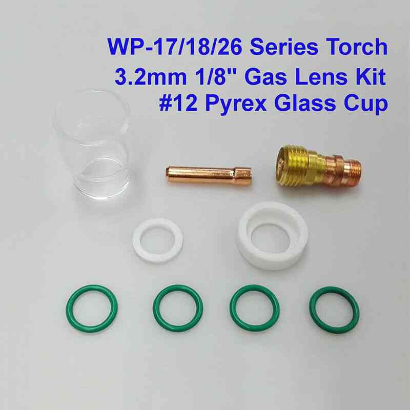 12 Heat Glass Cup Kit For Wp-17/18/26 Tig Welding Torch