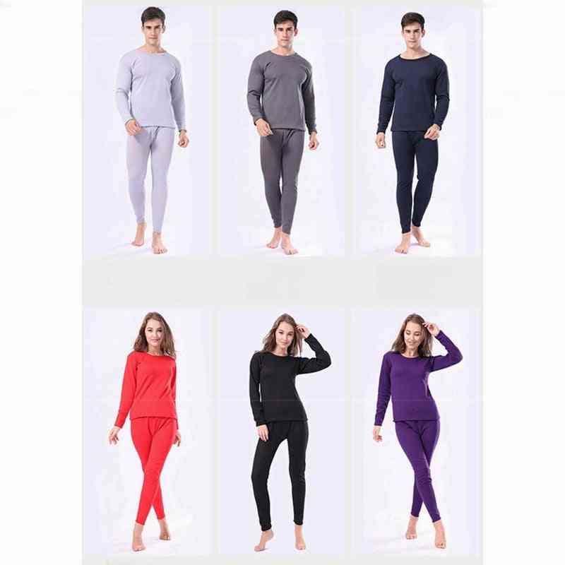 Velvet, Thick Thermal Underwear Clothing Pajamas Set, Women