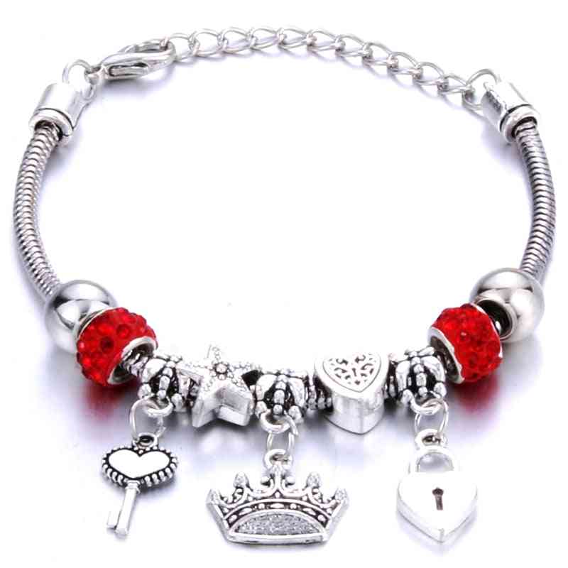 Antique Crown, Key, Lock Shape Charm Bracelets