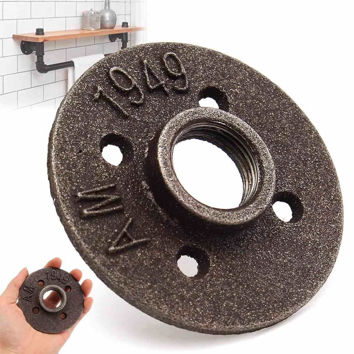 Flanges Iron Pipe Fittings Plumbing Wall Mount - Antique Piece Hardware Tool Cast Decorative