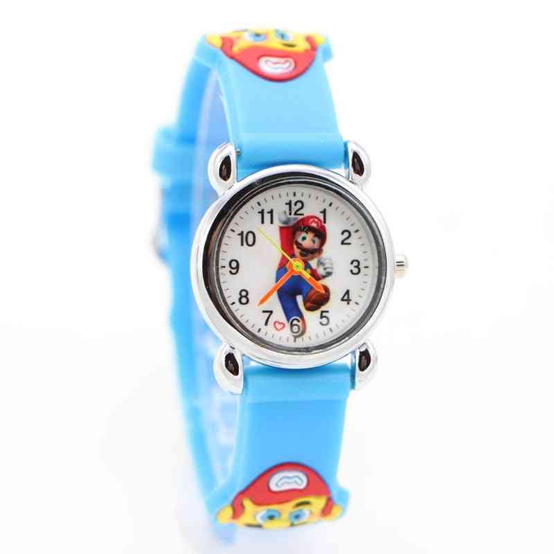 Cartoon Super Mario Doll Kids Watch,,, Students Quartz Wristwatches