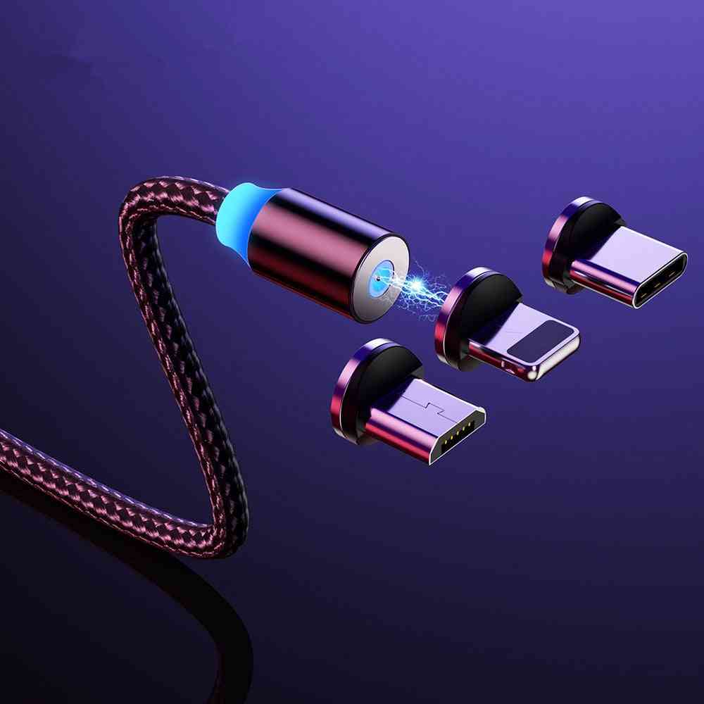 USB typu c, led magnetyczny, kabel ładujący do telefonu komórkowego