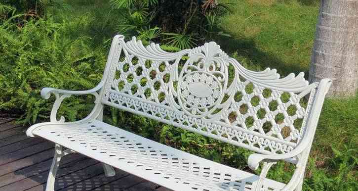 Meble ogrodowe odlewane z aluminiowej ramy krzesło na werandzie,