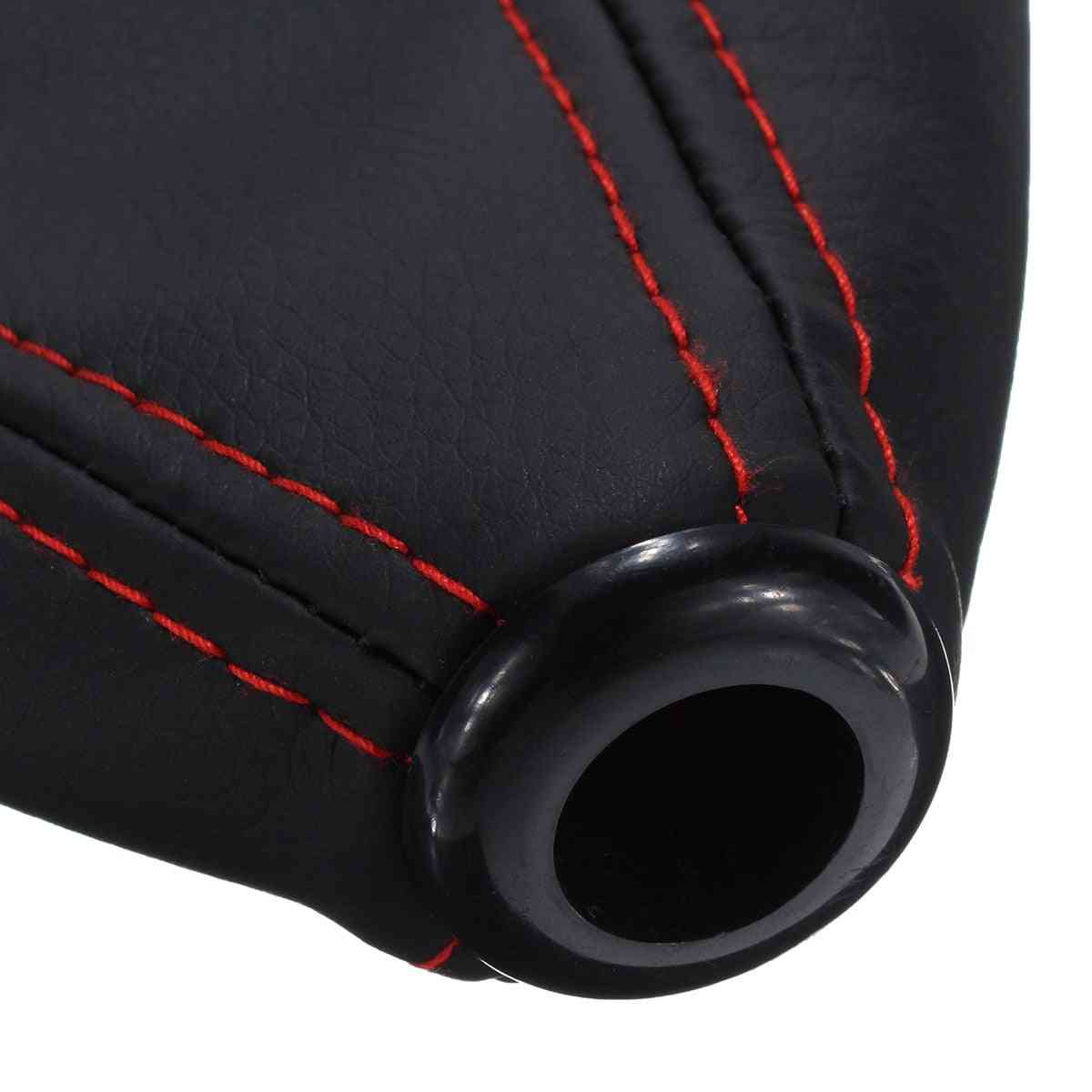 Pu Leather- Car Manual Gear Shift, Collars Carbon Fiber, Boot Cover