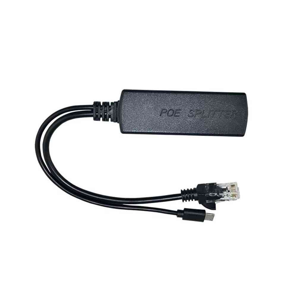 2.5kv Anti-interference Power Over Ethernet 48v To 5v 2.4a 12w Active Poe Splitter Micro Usb Plug