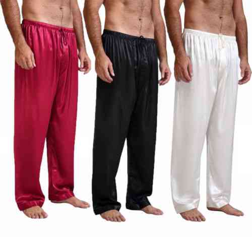 Summer Loose Satin Pants, Sleepwear Trousers