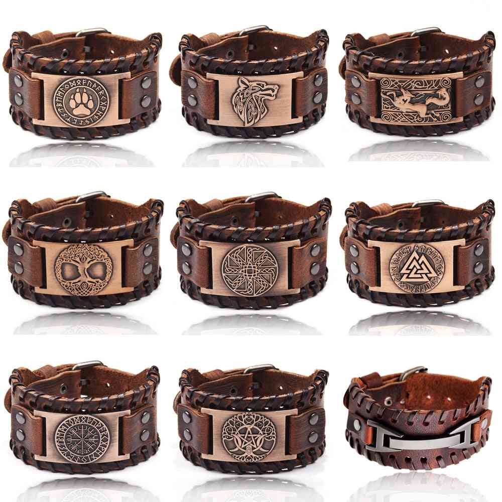 Charm Wide Leather Bracelet