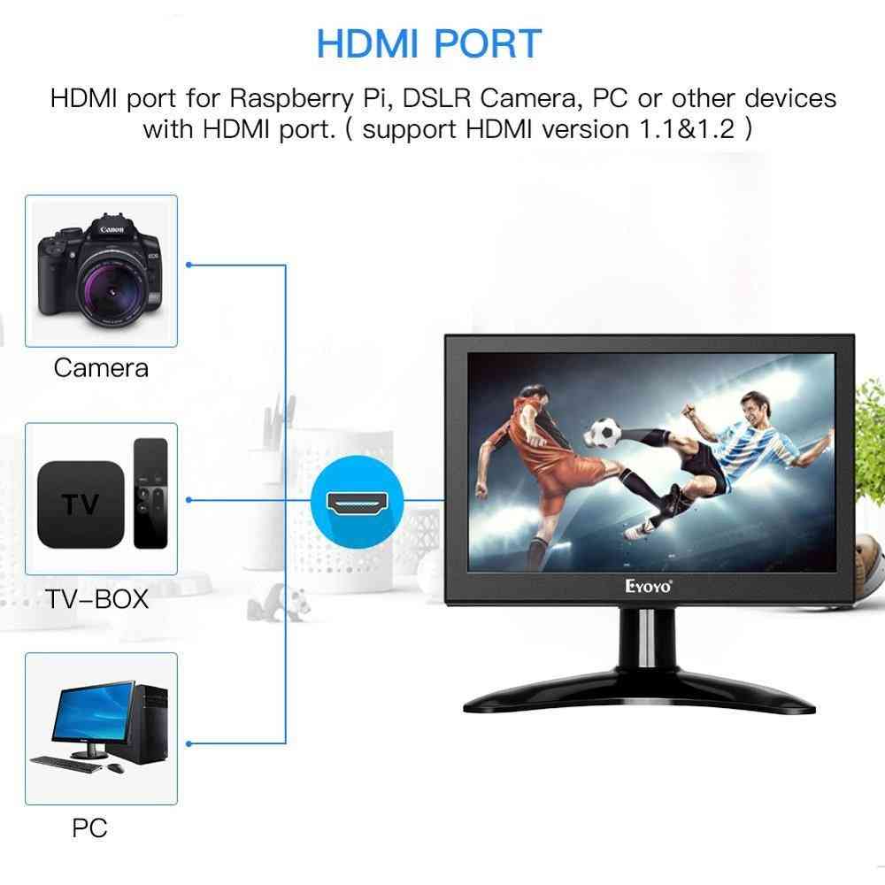 Mini Ips, Lcd Monitor Pc, Computer, Hdmi Security, Screen Display With Vga, Av, Bnc