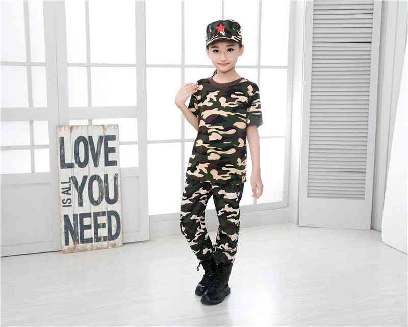 Children Military Training Uniforms Clothing Set