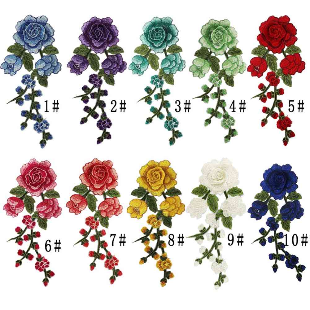 Stickerei Patch Streifen für Kleidung Blumen Eisen