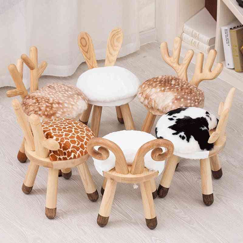 Creative Ins's Solid Wood Stool, Kindergarten Table And Chair
